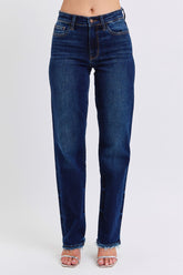 Raw Hem Straight Leg Jeans Judy Blue Dark 0(24)